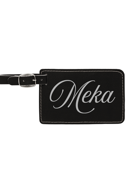 Meka - 4 1/4" x 2 3/4" Laserable Leatherette Luggage Tag