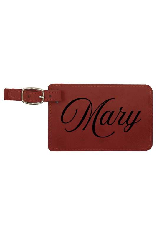 Mary - 4 1/4" x 2 3/4" Laserable Leatherette Luggage Tag