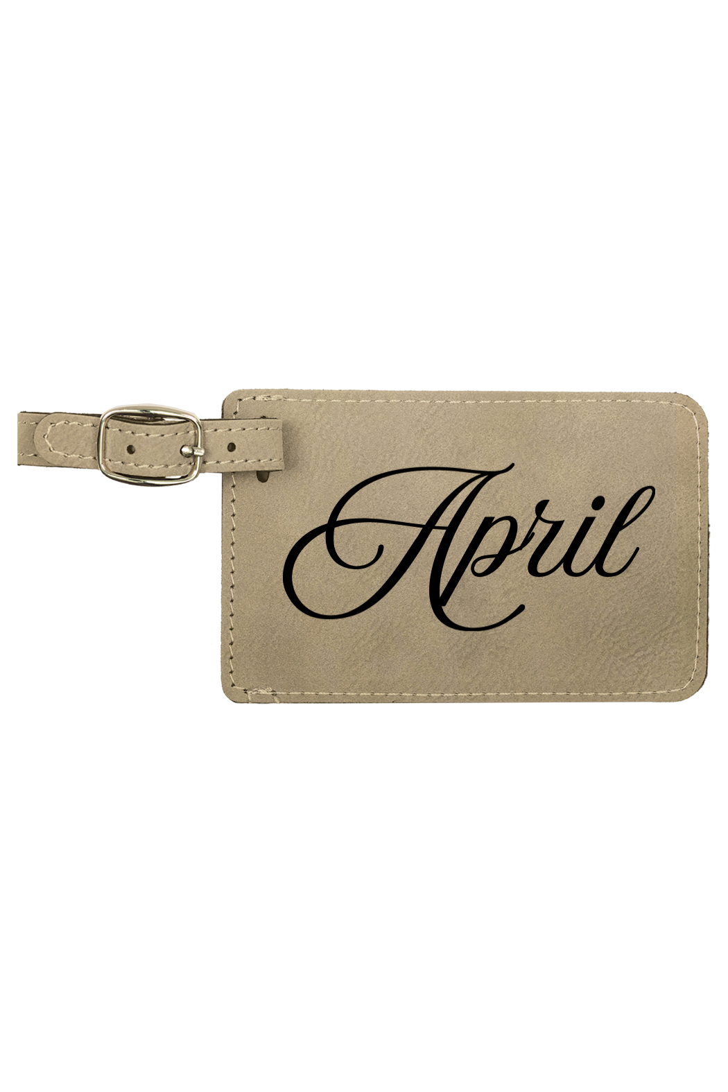 April - 4 1/4" x 2 3/4" Laserable Leatherette Luggage Tag
