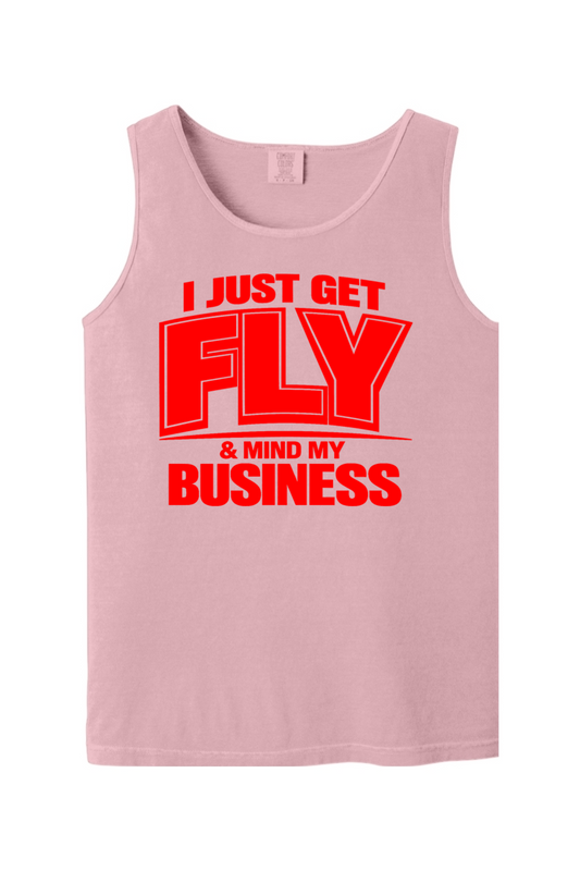 Get Fly & Minding My Business V2 - Red Font Unisex Tank Top
