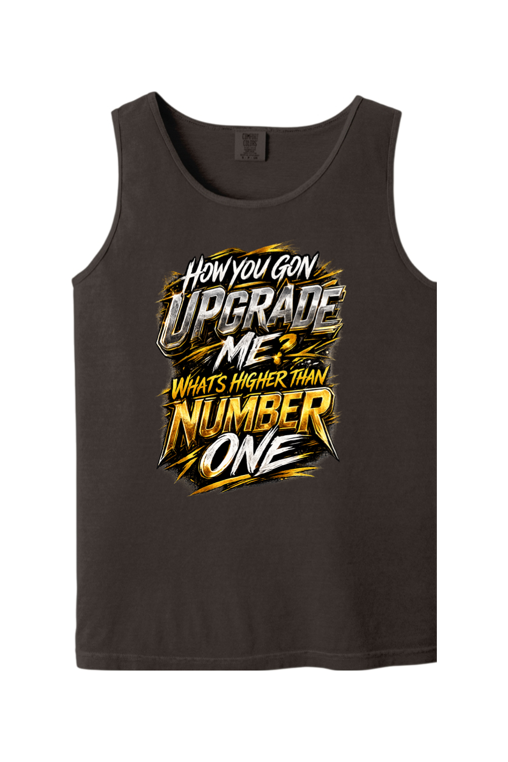 How You Gon Upgrade Me? V2 - White/Gold Font Unisex Tank Top
