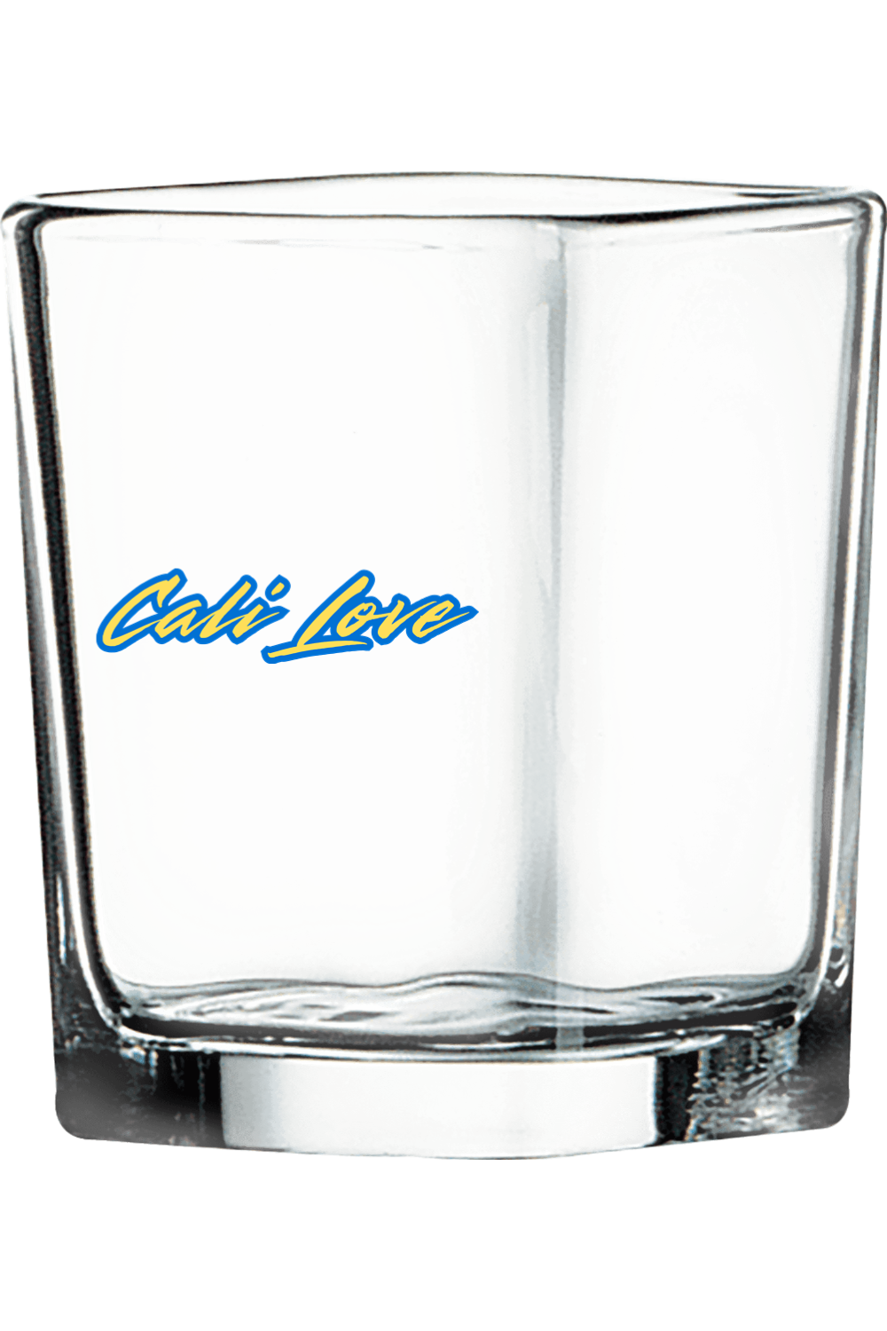 Cali Love - Blue/Yellow Font 2 1/4 oz. Square Shot Glass