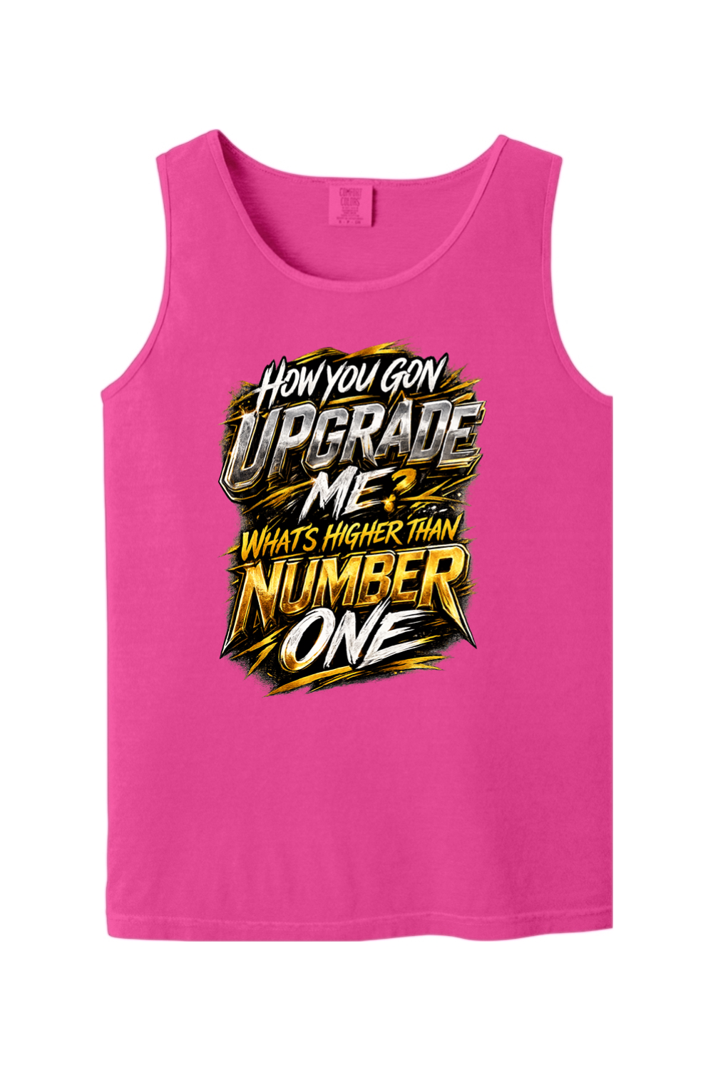 How You Gon Upgrade Me? V2 - White/Gold Font Unisex Tank Top