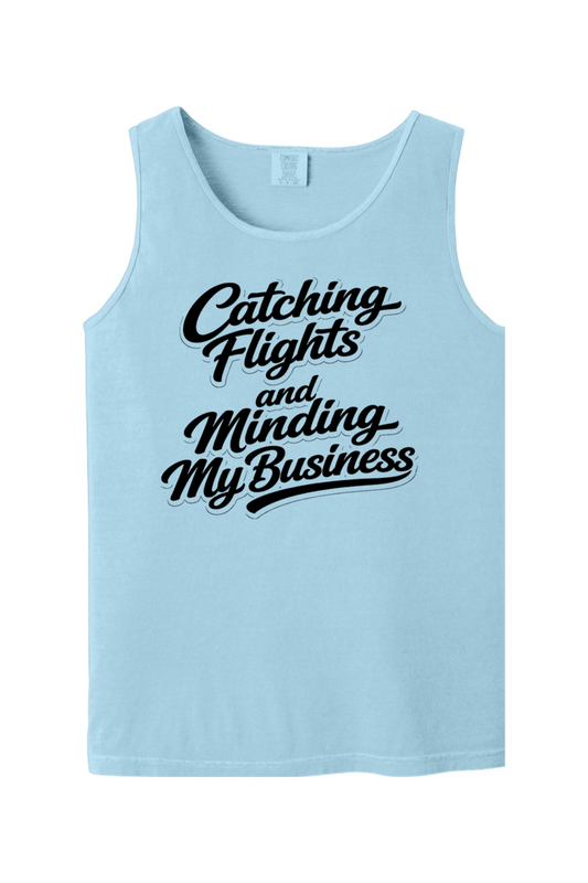 Minding My Business - Black Font Unisex Tank Top