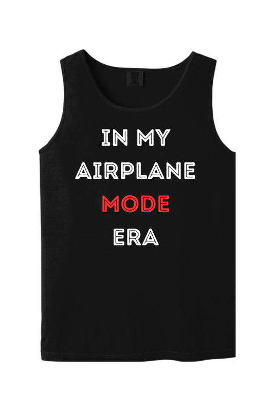 Airplane Mode Era - White/Red Font Unisex Tank Top