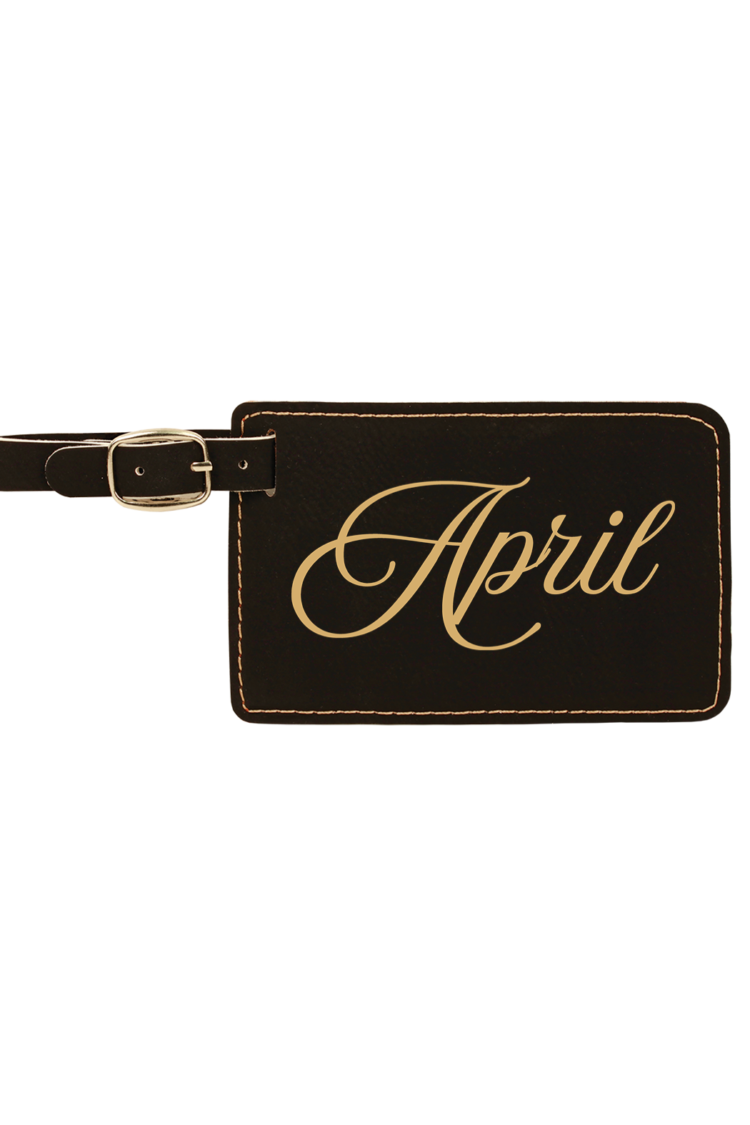 April - 4 1/4" x 2 3/4" Laserable Leatherette Luggage Tag