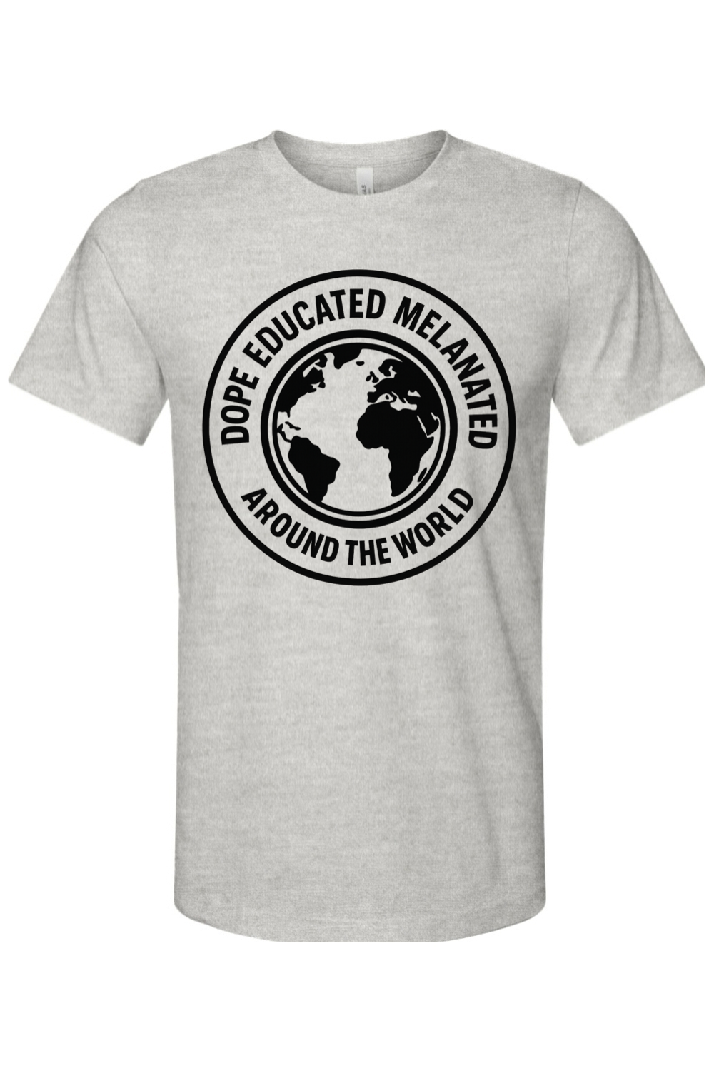 Dope Educated Melanated Stamp - Black Font Unisex Short Sleeve Shirt