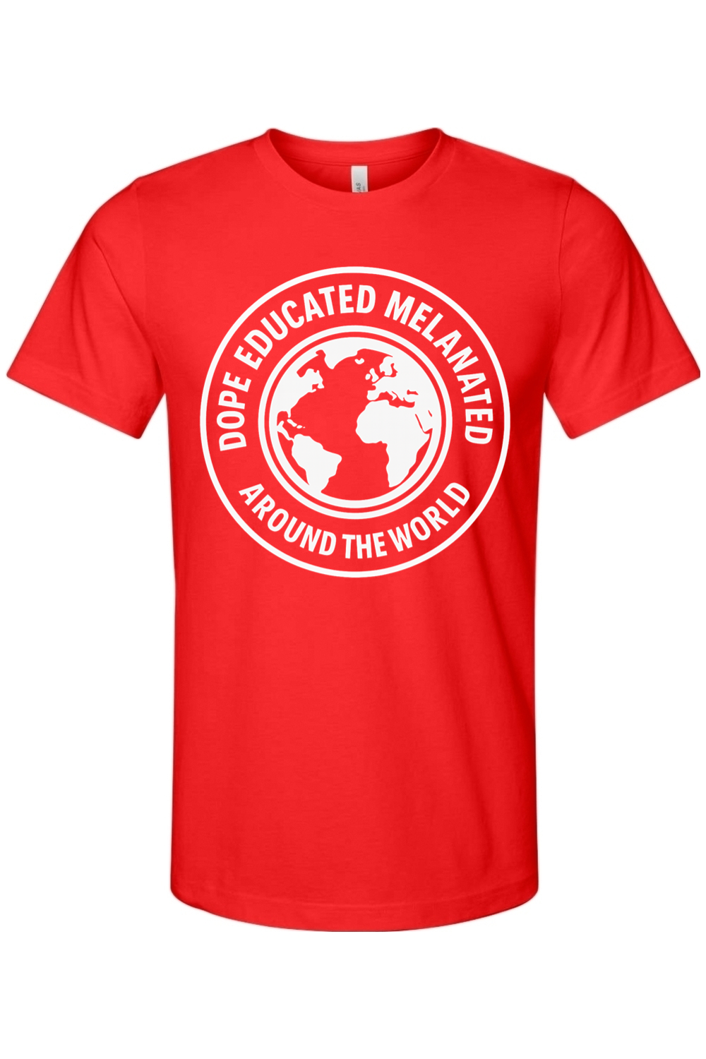 Dope Educated Melanated Stamp - White Font Unisex Short Sleeve Shirt