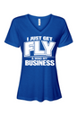Get Fly & Mind My Business - White Font Short Sleeve V-Neck Shirt V2