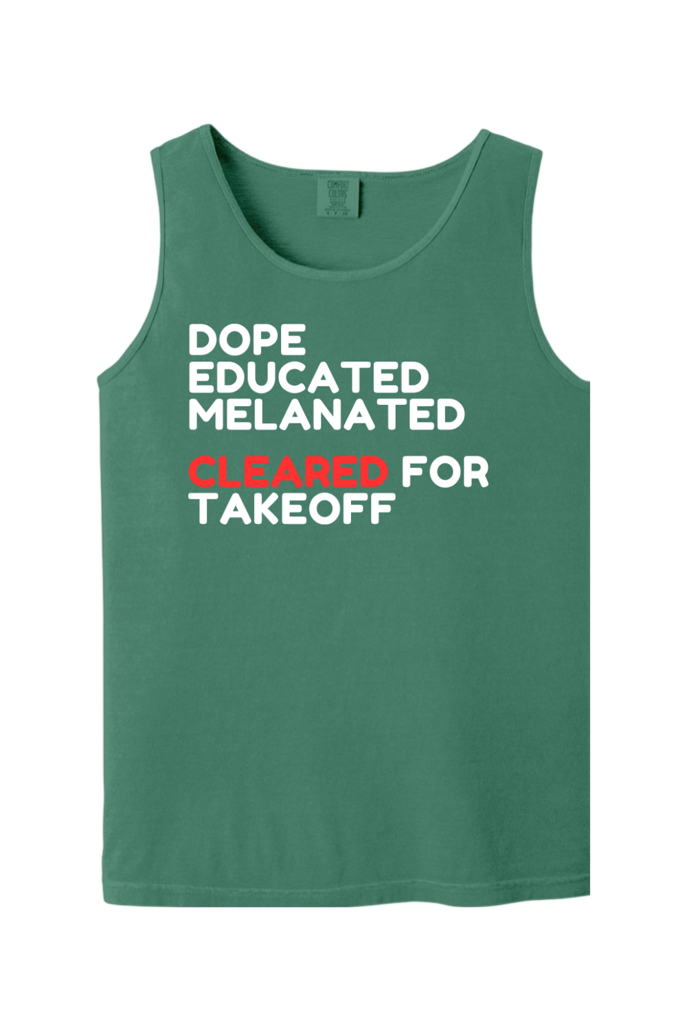 Cleared for Takeoff - White/Red Font Unisex Tank Top