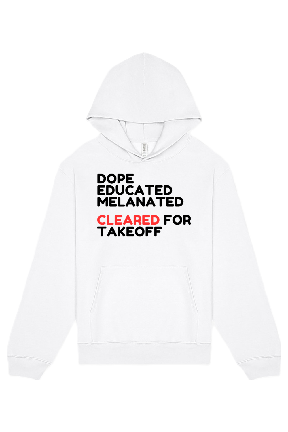 Cleared for Takeoff - Black/Red Font Unisex Heavyweight Hoodie