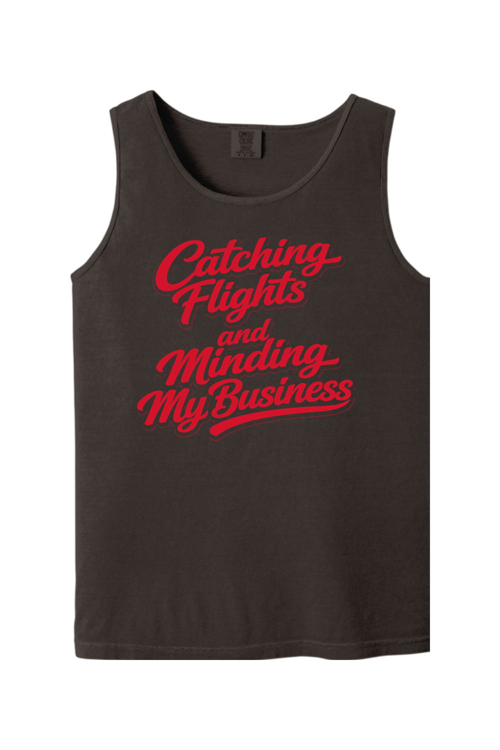 Minding My Business - Red Font Unisex Tank Top