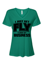 Get Fly & Mind My Business - Black Font Short Sleeve V-Neck Shirt V2