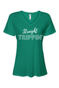 Straight Trippin' - White Font Women’s V-Neck Short Sleeve Shirt