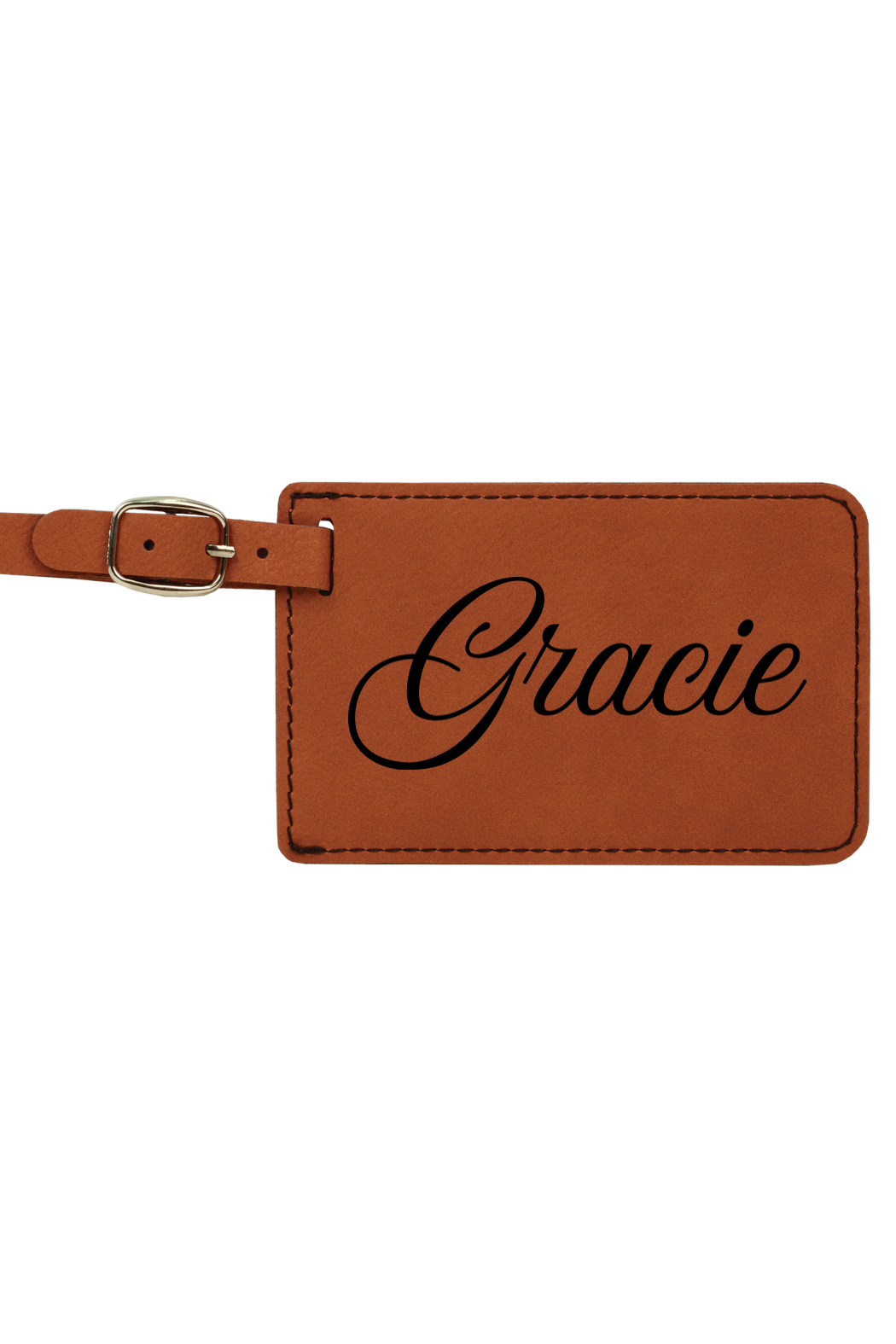Gracie - 4 1/4" x 2 3/4" Laserable Leatherette Luggage Tag