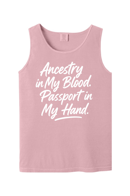 Ancestry in My Blood - White Font Unisex Tank Top