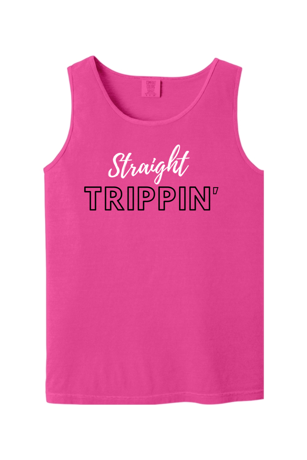 Straight Trippin' - White/Black Font Unisex Tank Top