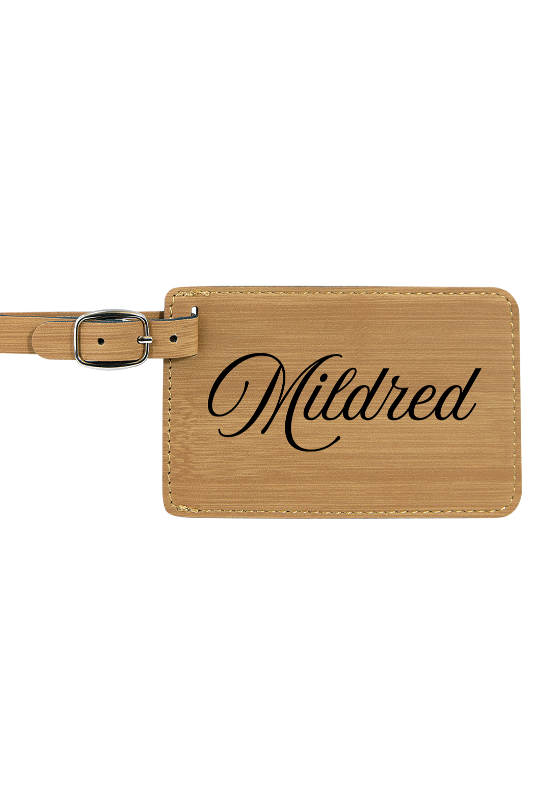 Mildred - 4 1/4" x 2 3/4" Laserable Leatherette Luggage Tag