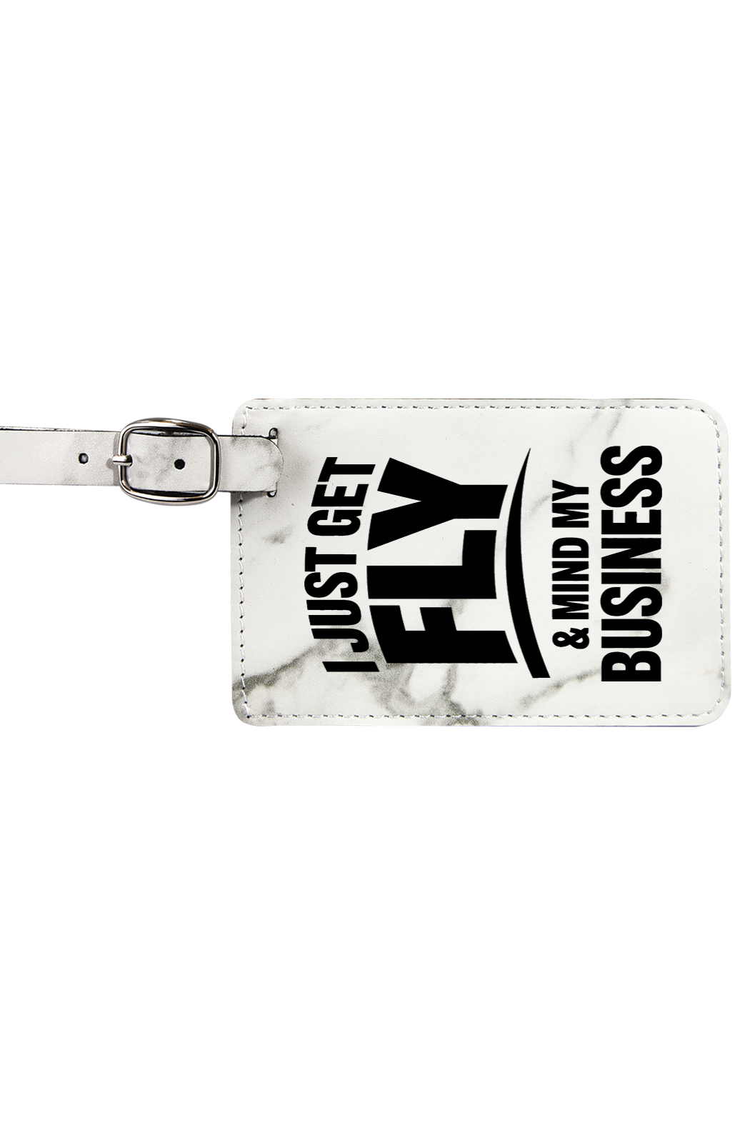 Get Fly & Mind My Business - 4 1/4" x 2 3/4" Laserable Leatherette Luggage Tag