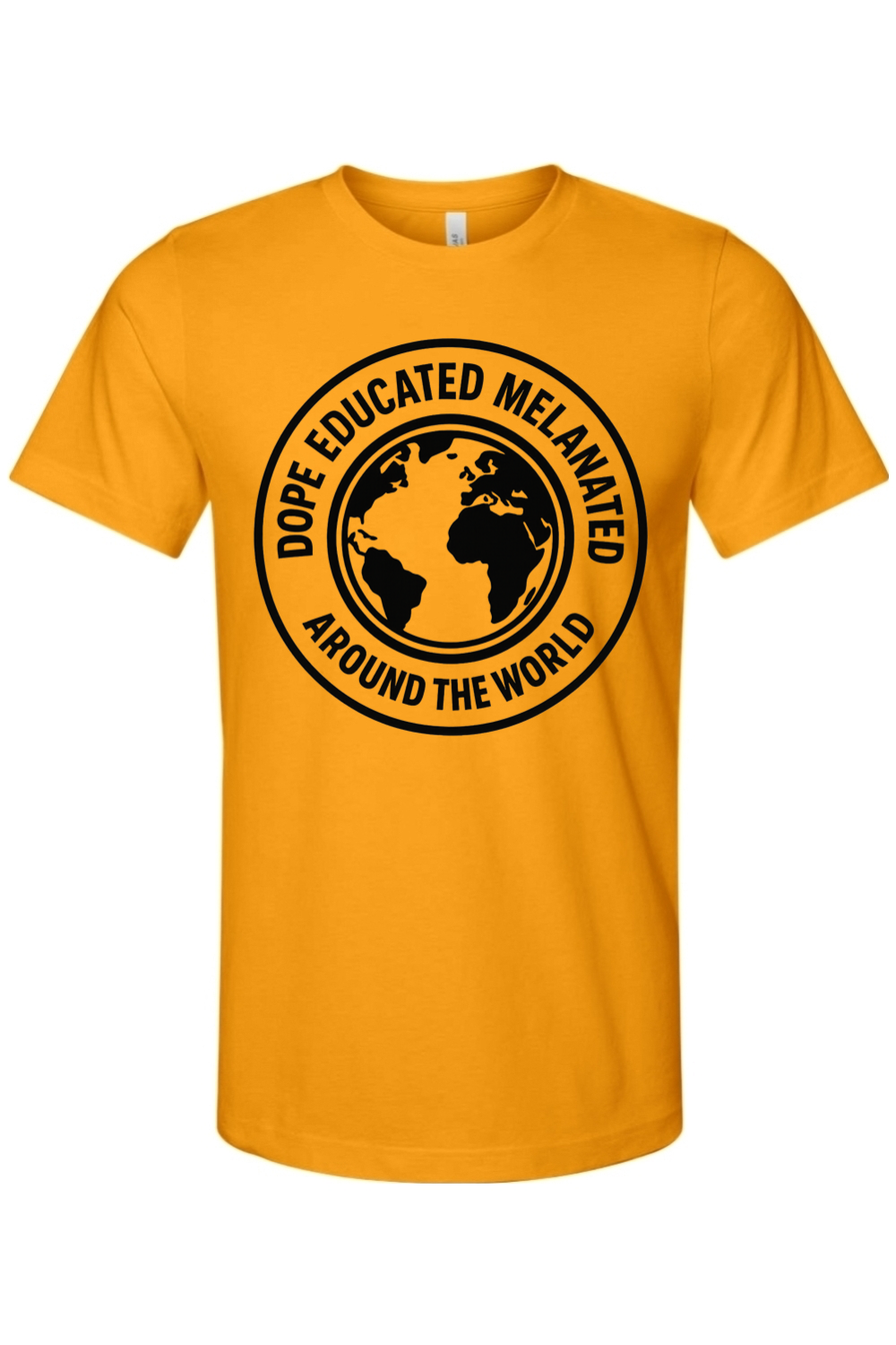 Dope Educated Melanated Stamp - Black Font Unisex Short Sleeve Shirt