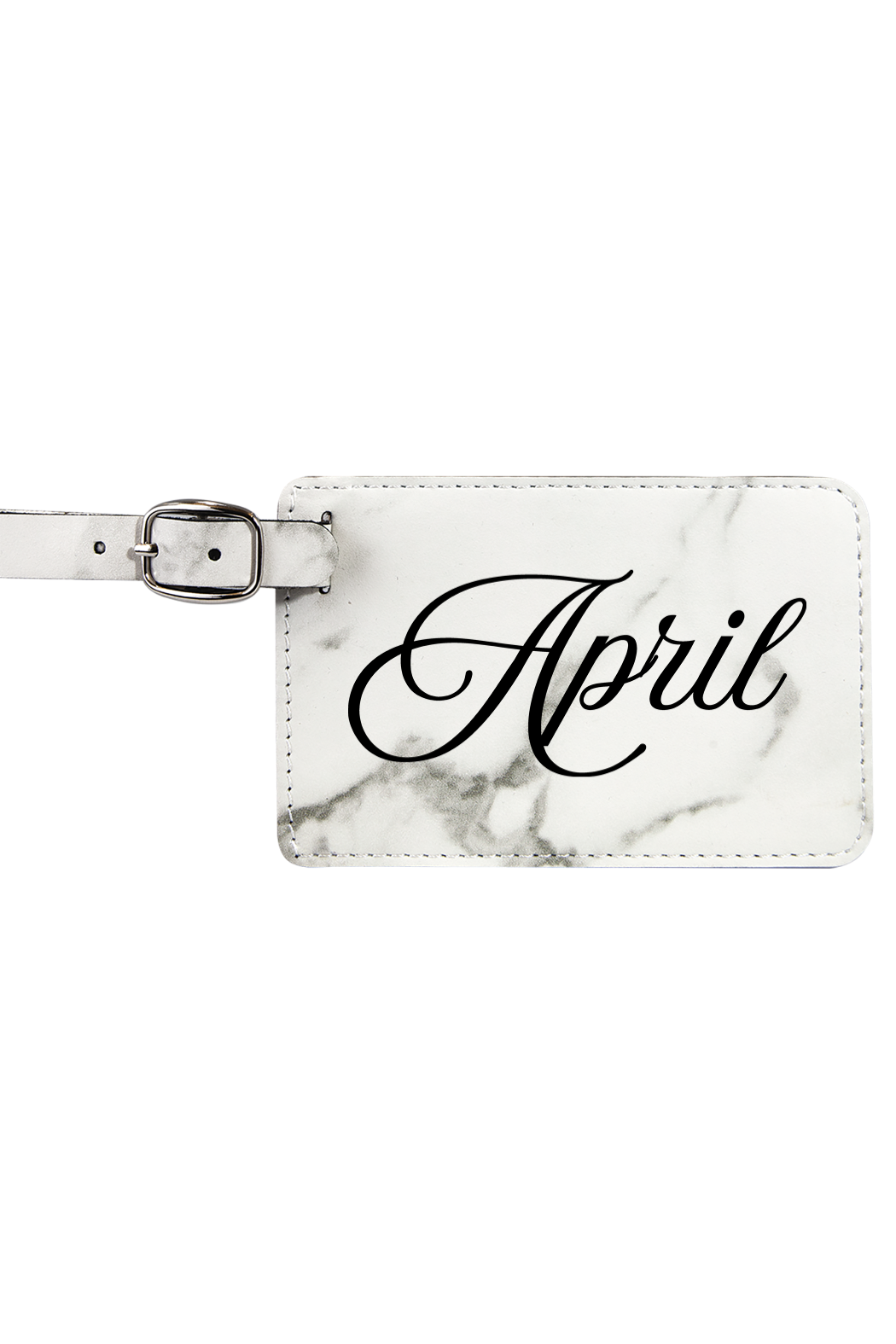April - 4 1/4" x 2 3/4" Laserable Leatherette Luggage Tag
