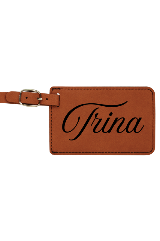 Trina - 4 1/4" x 2 3/4" Laserable Leatherette Luggage Tag