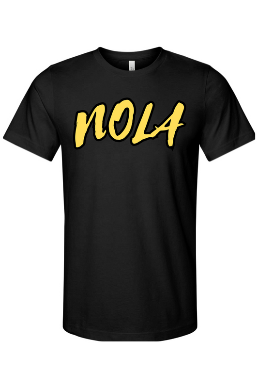 NOLA - Black/Gold Font Unisex Short Sleeve Shhirt