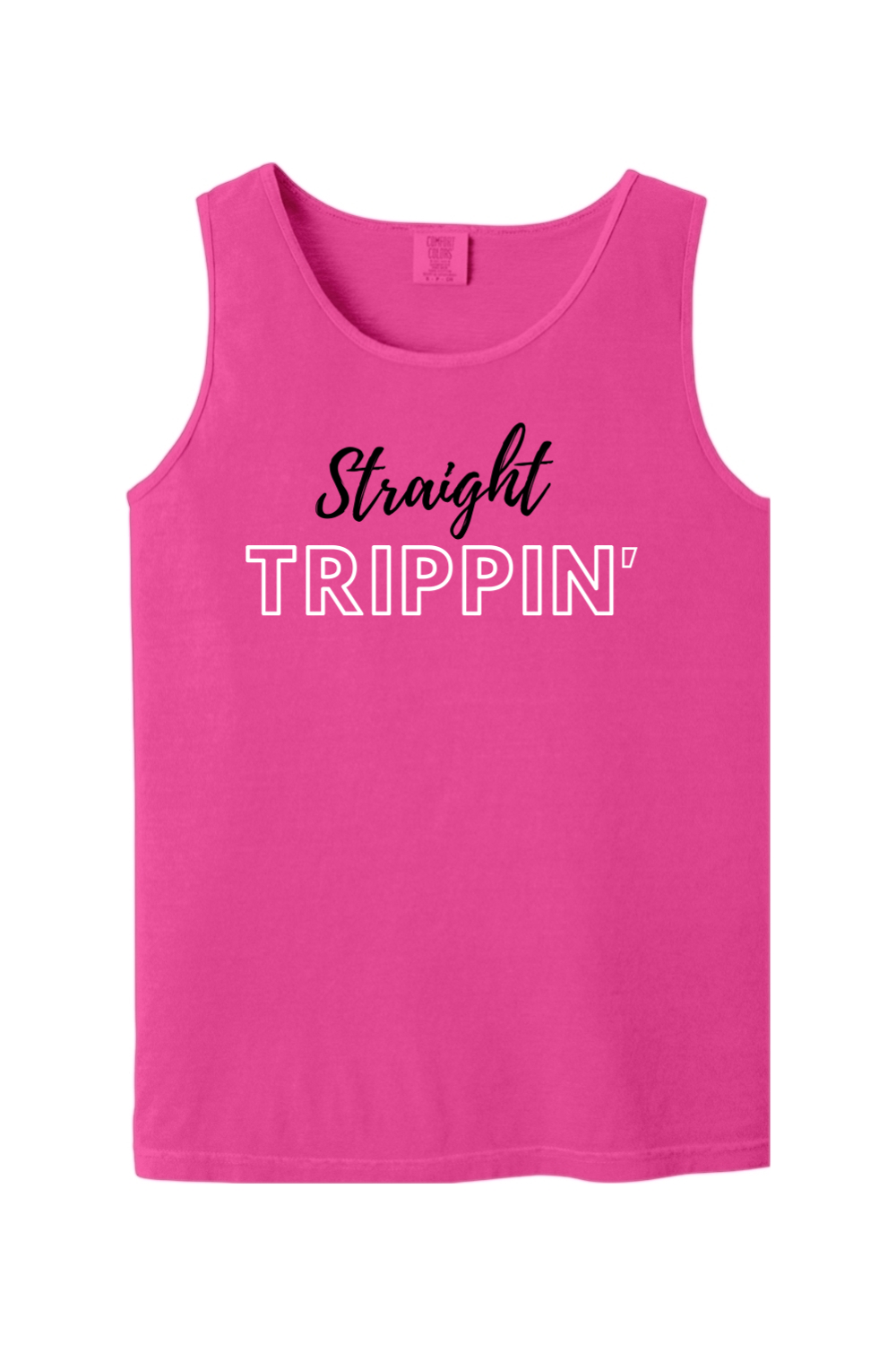 Straight Trippin' Black/White Font Unisex Tank Top