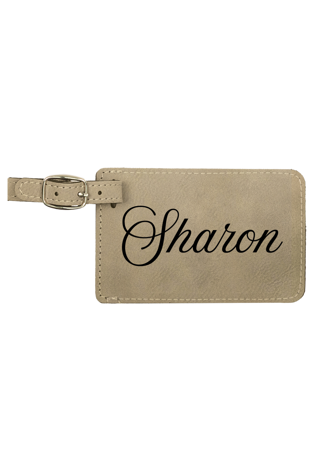 Sharon - 4 1/4" x 2 3/4" Laserable Leatherette Luggage Tag