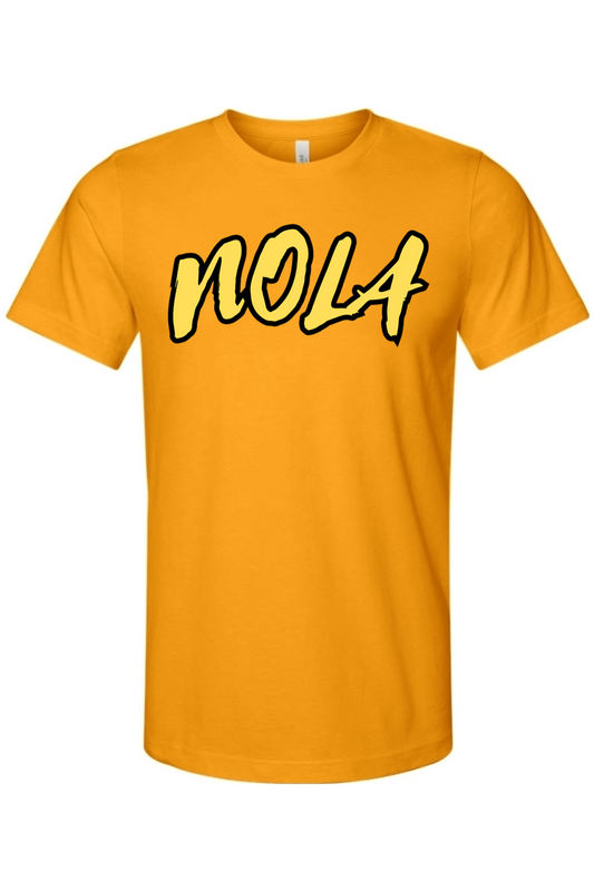 NOLA - Black/Gold Font Unisex Short Sleeve Shhirt