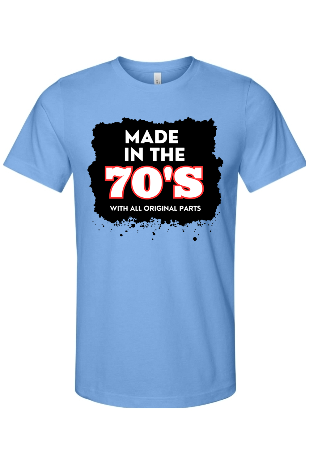 Made in 70s Original Parts - White/Black Font Unisex Short Sleeve Shirt