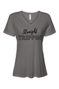 Straight Trippin' - Black Font Women’s V-Neck Short Sleeve Shirt