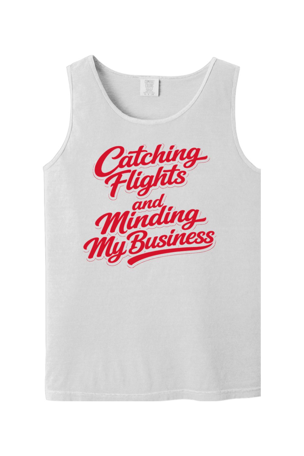 Minding My Business - Red Font Unisex Tank Top