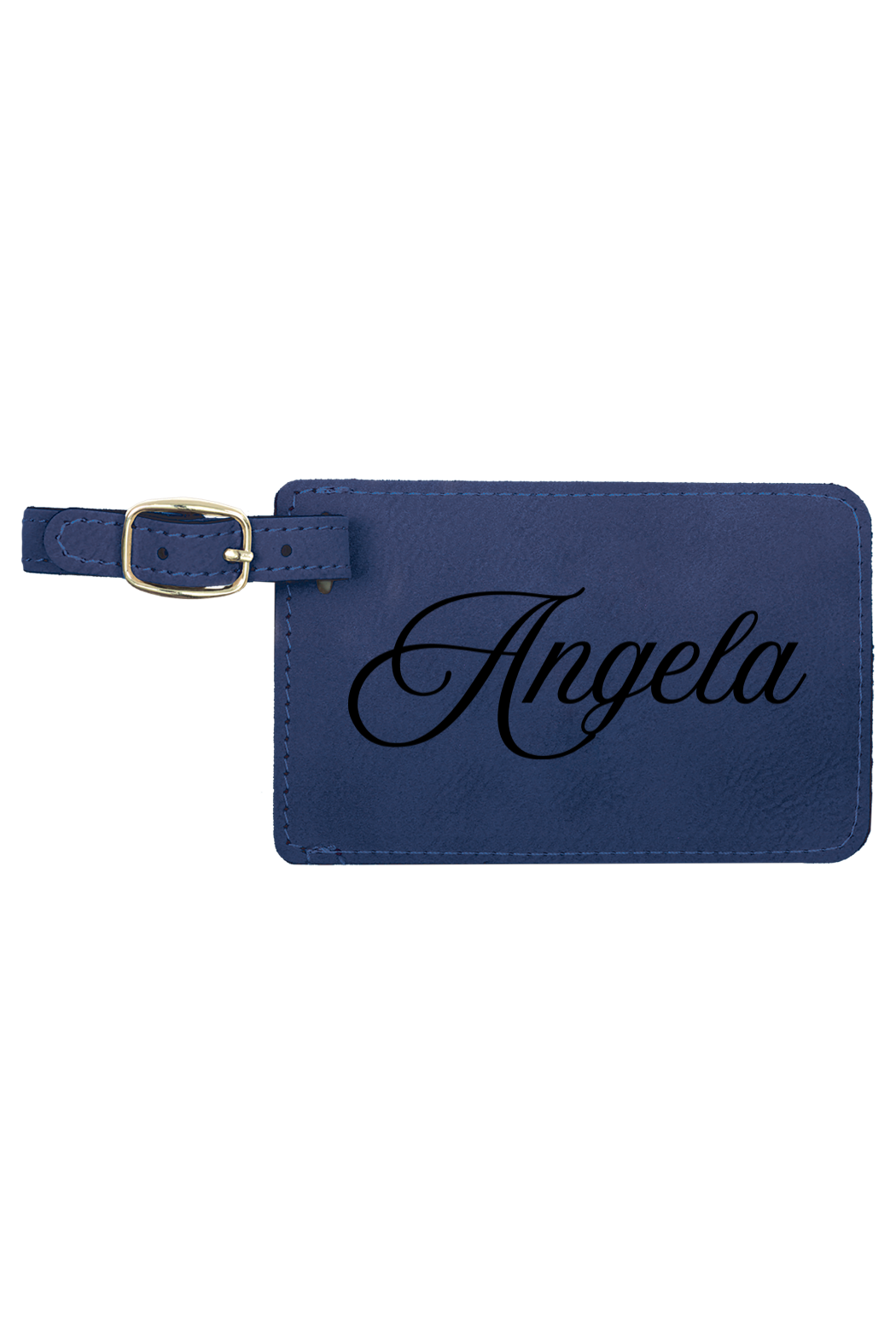 Angela - 4 1/4" x 2 3/4" Laserable Leatherette Luggage Tag