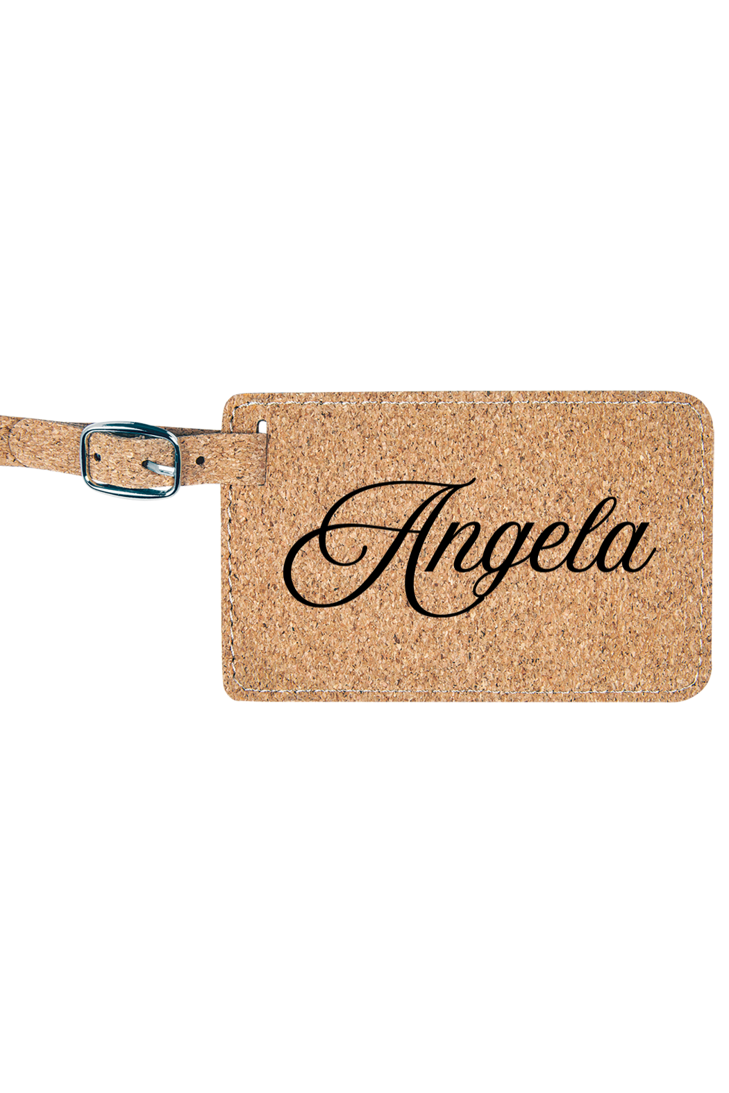 Angela - 4 1/4" x 2 3/4" Laserable Leatherette Luggage Tag