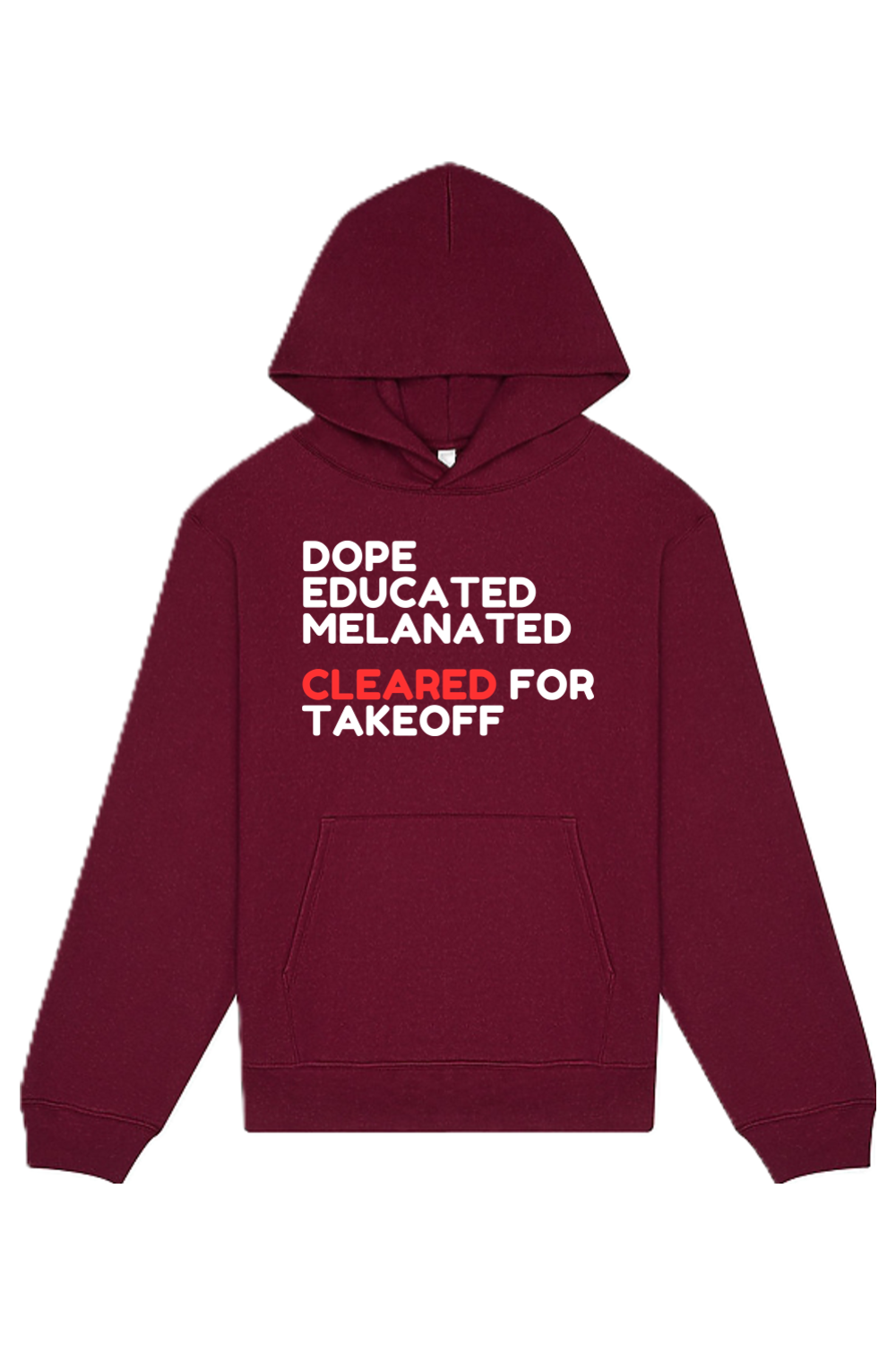 Cleared for Takeoff - White/Red Font Unisex Heavyweight Hoodie