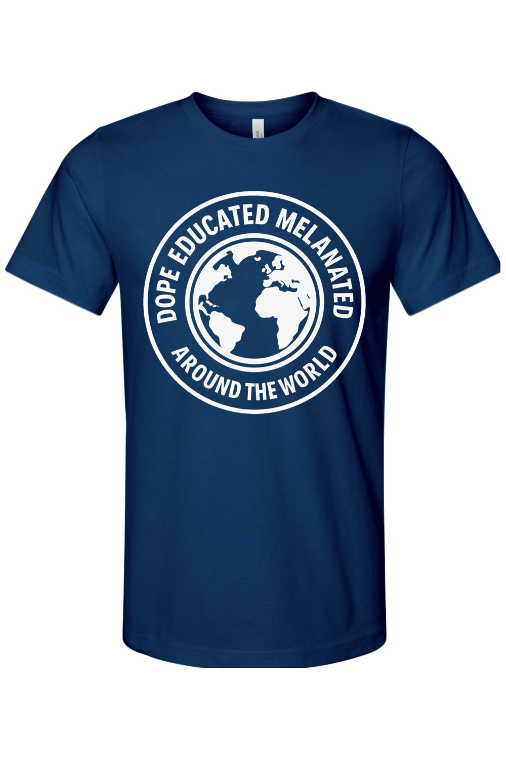 Dope Educated Melanated Stamp - White Font Unisex Short Sleeve Shirt