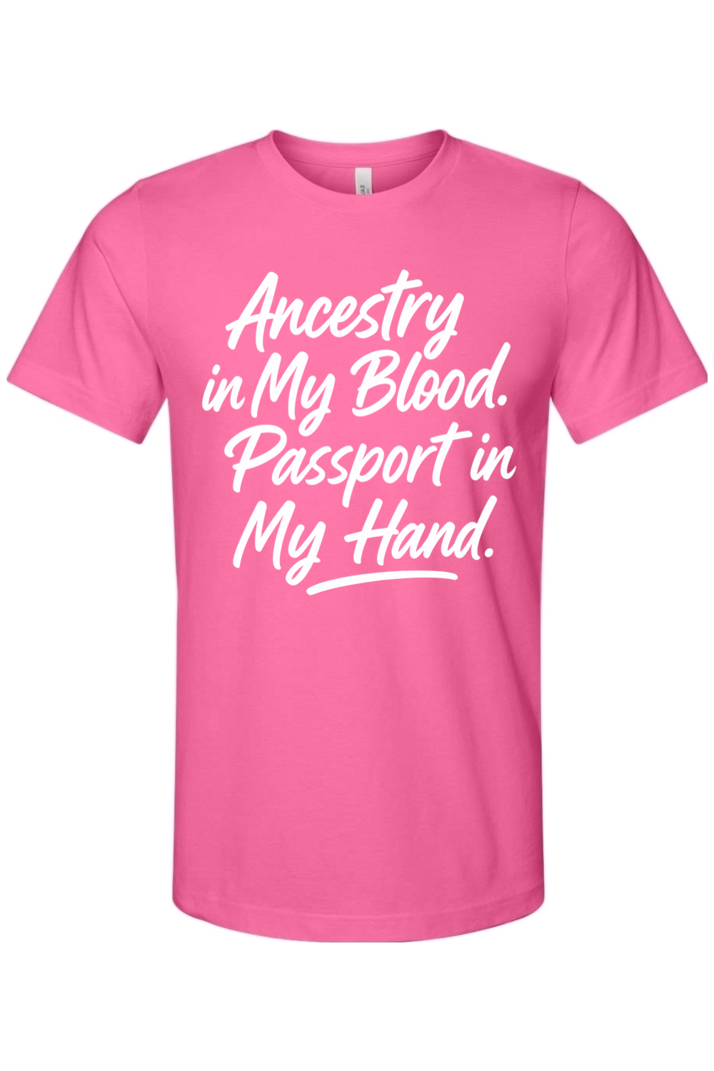 Ancestry in My Blood - White Font Unisex Short Sleeve Shirt
