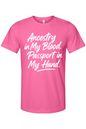 Ancestry in My Blood - White Font Unisex Short Sleeve Shirt