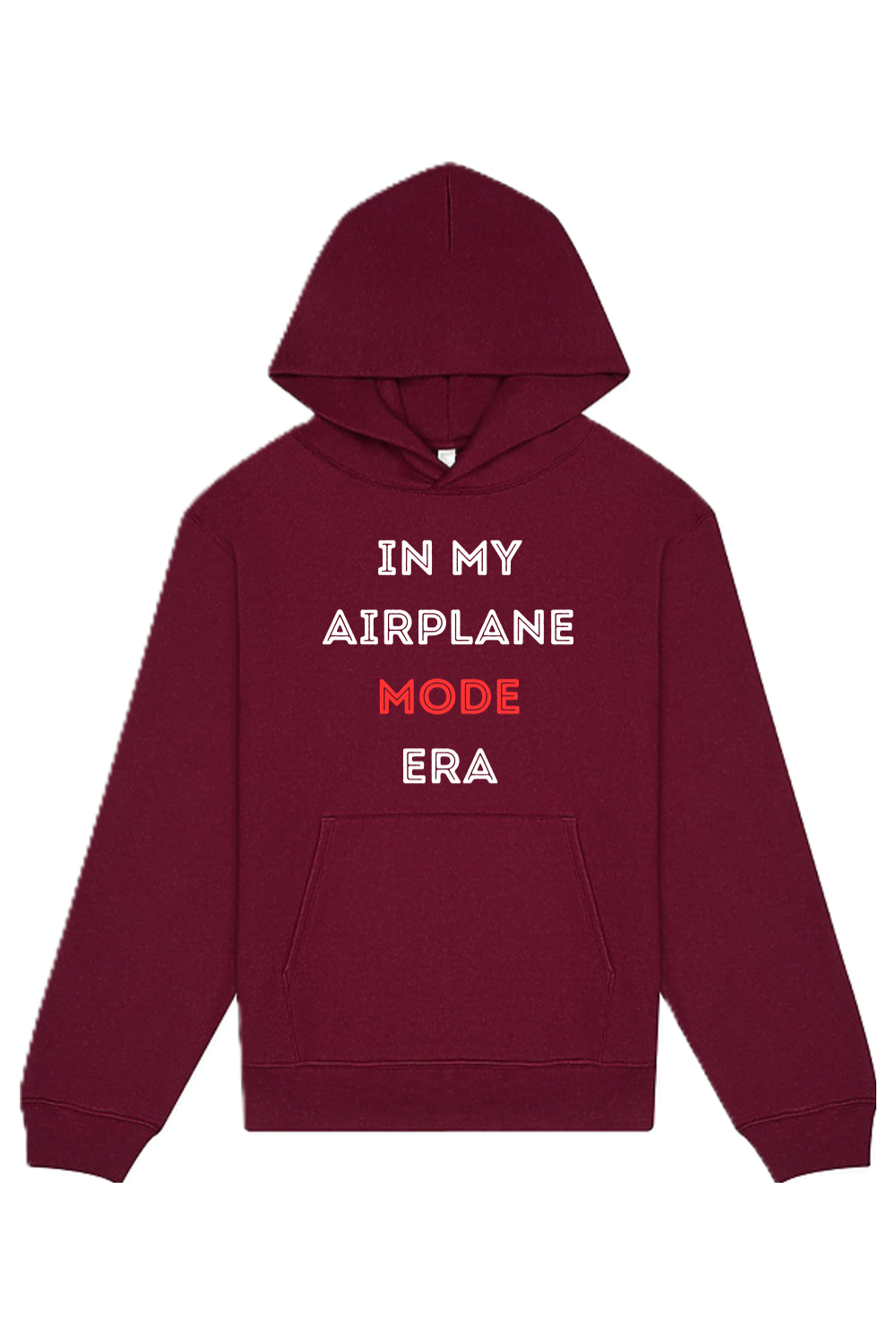 Airplane Mode Era - White/Red Front Unisex Heavyweight Hoodie