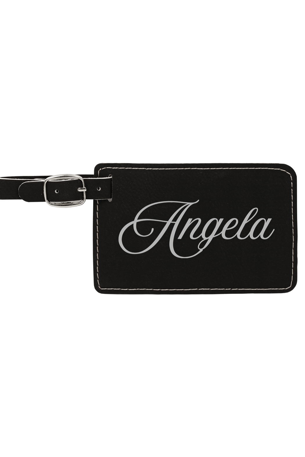 Angela - 4 1/4" x 2 3/4" Laserable Leatherette Luggage Tag