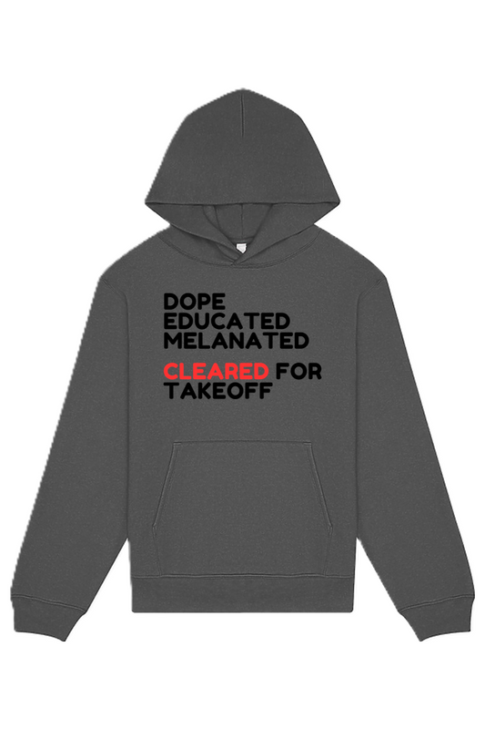 Cleared for Takeoff - Black/Red Font Unisex Heavyweight Hoodie