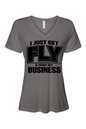 Get Fly & Mind My Business - Black Font Short Sleeve V-Neck Shirt V2