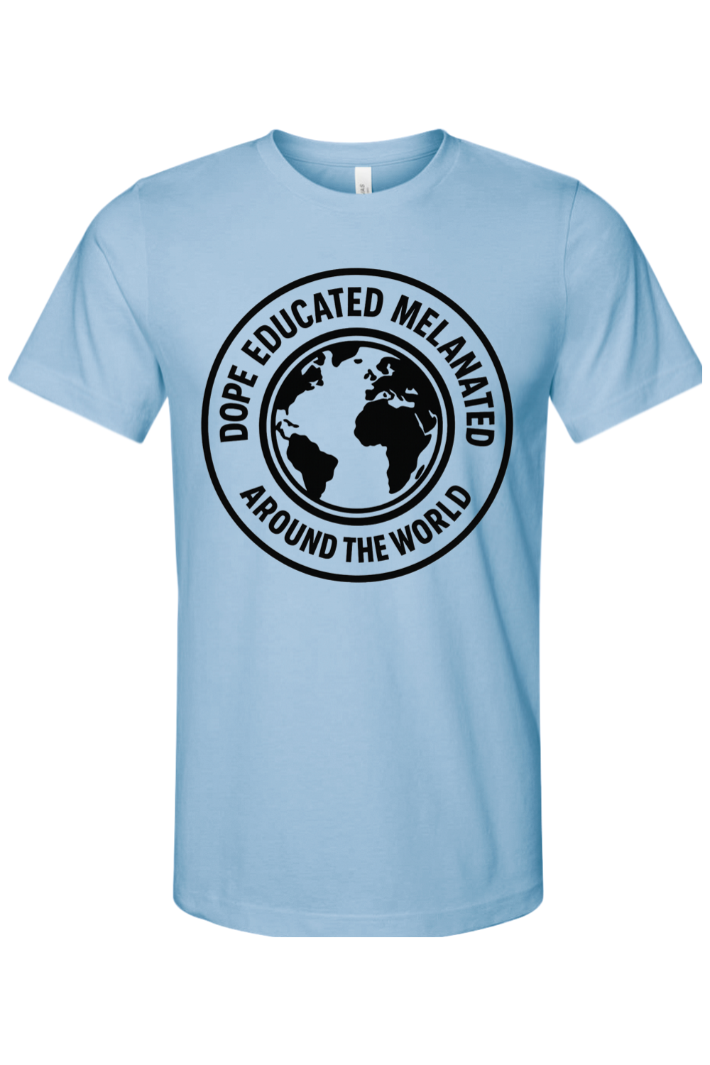 Dope Educated Melanated Stamp - Black Font Unisex Short Sleeve Shirt