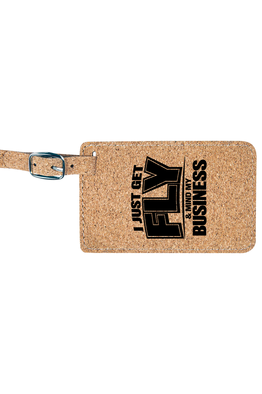 Get Fly & Mind My Business V2 - 4 1/4" x 2 3/4" Laserable Leatherette Luggage Tag
