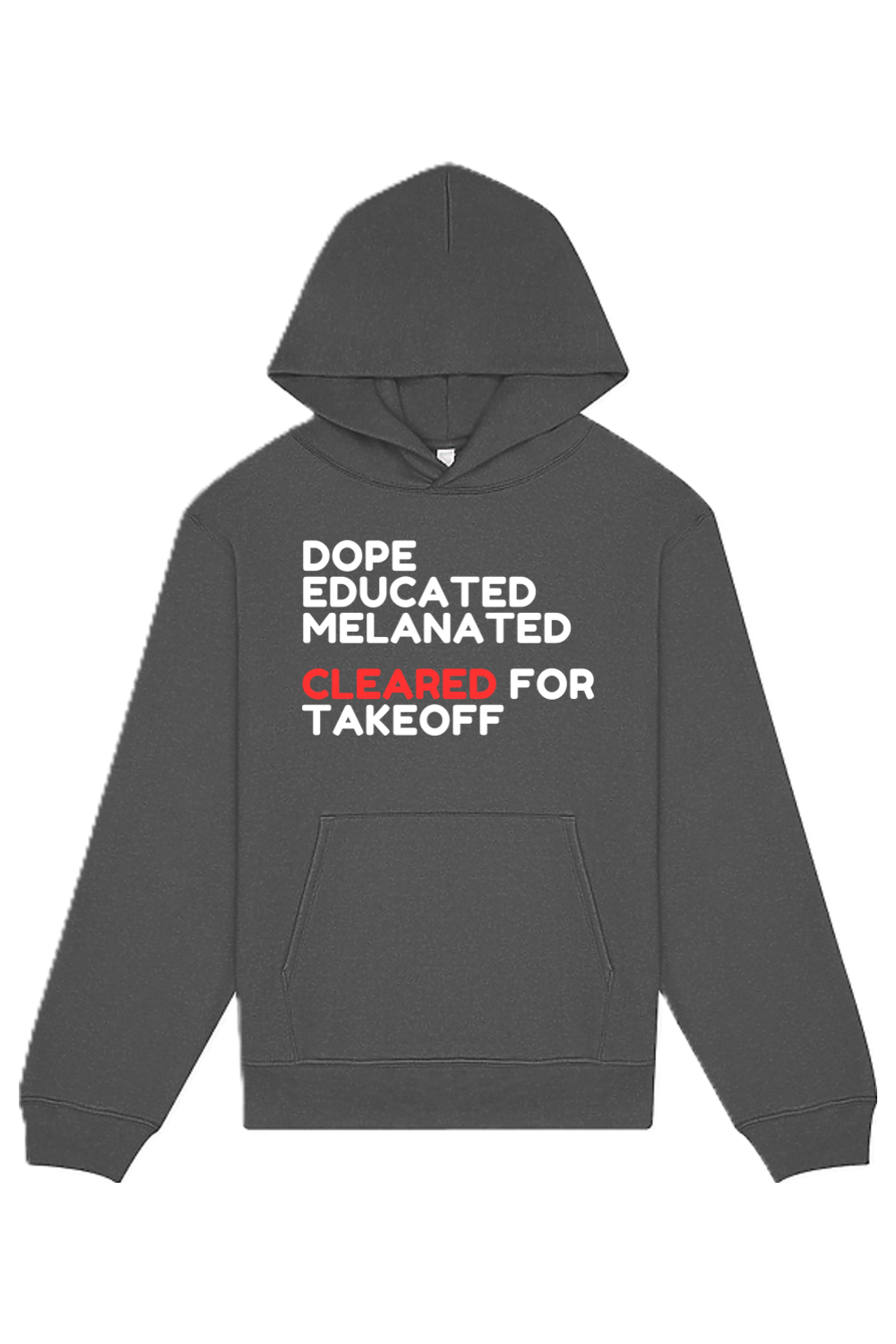 Cleared for Takeoff - White/Red Font Unisex Heavyweight Hoodie