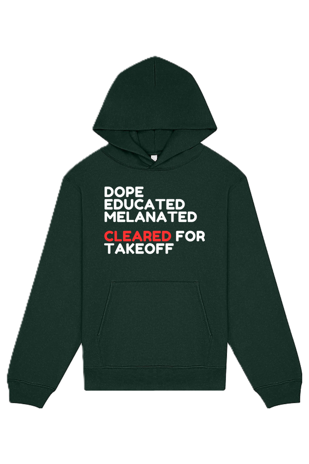 Cleared for Takeoff - White/Red Font Unisex Heavyweight Hoodie