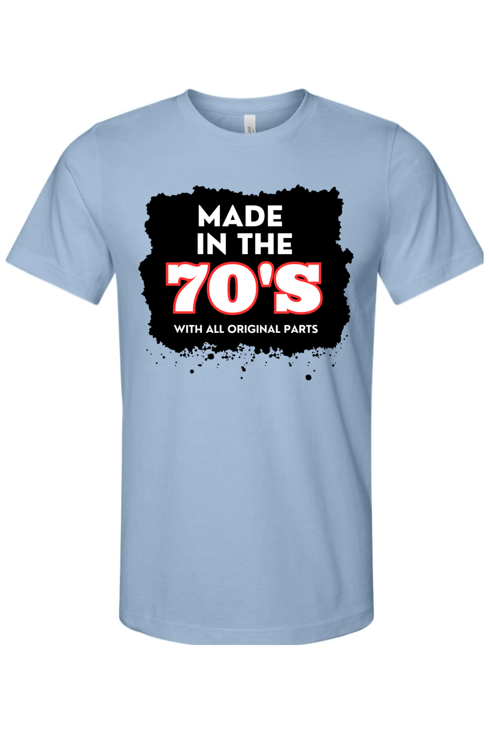 Made in 70s Original Parts - White/Black Font Unisex Short Sleeve Shirt