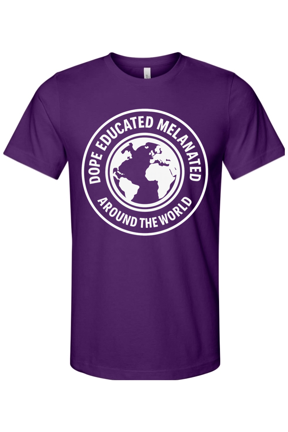 Dope Educated Melanated Stamp - White Font Unisex Short Sleeve Shirt