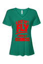 Get Fly & Mind My Business - Red Font Short Sleeve V-Neck Shirt